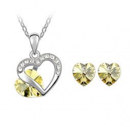Set argint cu Cristale Swarovski YellowSpring 