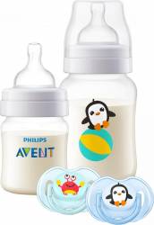 Set cadou pentru nou-născuţi Biberon de 4 oz 2 buc Biberon de 9 oz 2 buc Dispozitiv anticolici AirFr 