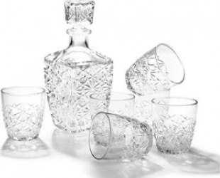 Set carafa cu 6 pahare whisky BORMIOLI DEDALO 