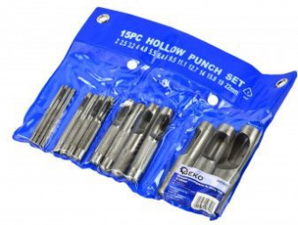 Set perforatoare pentru piele 15 piese 2 -22 mm Geko G01822 