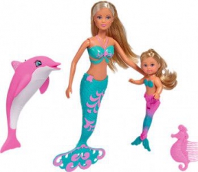 Set Simba Steffi Love Mermaid Friends papusa 29 cm papusa 12 cm delfin si accesorii 