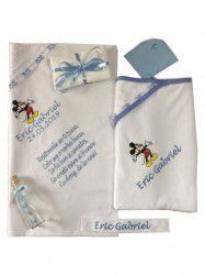 Set trusou personalizat pentru botez baieti si fete cu 6 piese personalizate prin broderie cu imagine disney text si nume Dede Brodi Star 