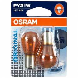 Set 2 Becuri auto auxiliare cu halogen Osram PY21W Orange 12V 21W 