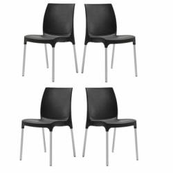 Set 4 scaune balcon SUNNY culoare neagra D58xH82xW42xSH45cm 
