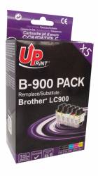 Set cartuse cerneala UPRINT BJ900UPP5 CyanMagentaGalbenNegru 2 x 21 ml si 3 x 13 5 ml compatibil LC900 