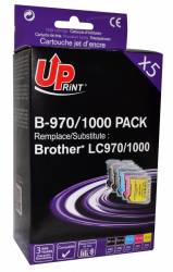 Set cartuse cerneala UPRINT BJ970UPP5 CyanMagentaGalbenNegru 2 x 20 ml si 3x 10 ml compatibil LC9701000 