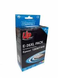 Set cartuse cerneala UPRINT EJ26XLUPP5 ColorNegru 1x 25 ml + 4x 15 ml compatibil T26XL 