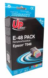 Set cartuse cerneala UPRINT EJ48UPP6 CyanMagentaGalbenNegruLight MagentaLight Cyan 6 x 17 ml compatibil T048 