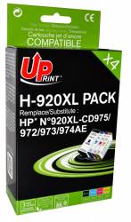 Set cartuse cerneala UPRINT HJ920XLUPP4 NegruCyanMagentaGalben 1 x 50 ml si 3 x 12 ml compatibil CD975CD972CD973CD974 