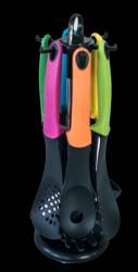 Set de ustensile bucatarie cu suport 7 piese 