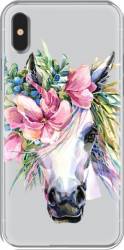 Skin Lemontti iPhone XS X Watercolor Unicorn 