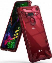 Husa LG G8 ThinQ Ringke FUSION X Transparent Rosu 