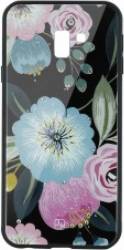 Husa Samsung Galaxy J6 Plus Just Must Glass Diamond Print Flowers Black Background 