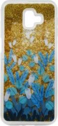Skin Samsung Galaxy J6 Plus Lemontti Liquid Sand Blue Flowers 