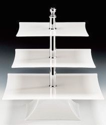 Stand din policarbonat pe trei nivele prezentare ALB 35x25x44cm 