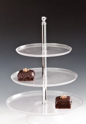 Stand rotund policarbonat de prezentare pe 3 niveluri 35x25x50cm. 