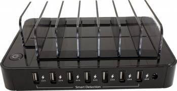 Statie de incarcare Roline 7 x USB 2.4A Negru