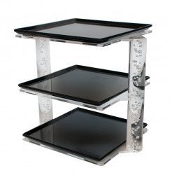 Stativ acrilic cu 3niveluri si trei tavi de melamina patrate BLACK 