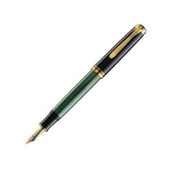 Stilou Pelikan Souveran M800 F penita din aur 18k si corp negru cu verde 986521
