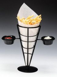 Suport metalic servire RAKI cartofi prajiti snacks cu suport bol sosuri 10x8x7 5cm 