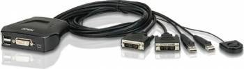 Switch KVM ATEN 2 porturi USB DVI CS22D 0.9m 
