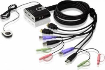 Switch KVM Aten 2 porturi USB HDMI Negru 