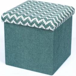 Taburet Pliabil Heinner Home 38x38x38 cm Textil, Albastru 