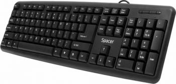 Tastatura Spacer SPKB-S62 QWERTY 104  keys anti-spill USB Neagra 