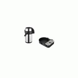 Termos inox interior si exterior cu pompa 3L d15xh37cm cu suport termos cu tava pentru picurare 