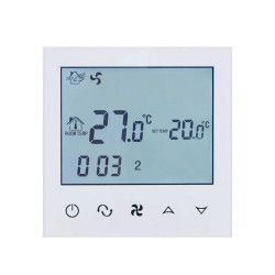 Termostat cu fir pentru aer conditionat BeOk TDS21-AC2 compatibil cu sisteme HVAC Alb