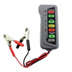 Tester de alternator si baterie/acumulator afisare LED pentru autoturisme/camioane tensiune 12/24V 