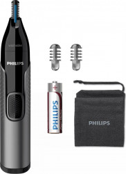 Trimmer pentru nas urechi Philips NT3650/16 Lavabil Maner texturat PrecisionTrim Protective Guard Gri Negru