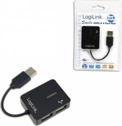 Hub USB LogiLink Smile UA0139 4 x USB 2.0 Negru 