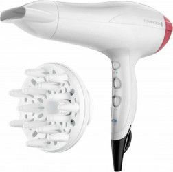 Uscator de par Remington Pro-Air Turbo D5226 2400 W Flux aer 90 kmh Generator de ioni Alb 