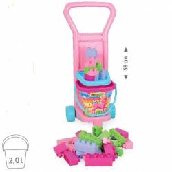 Wader Carucior de tras cu set constructii 