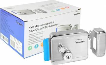 Yala electromagnetica SilverCloud YE910 din inox cu butuc dublu si buton