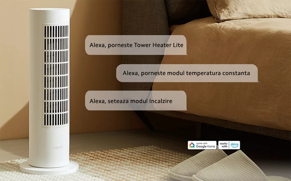 Xiamiu Radiator Radiator inteligent Xiaomi Smart Tower Heater Lite 2000W Alb