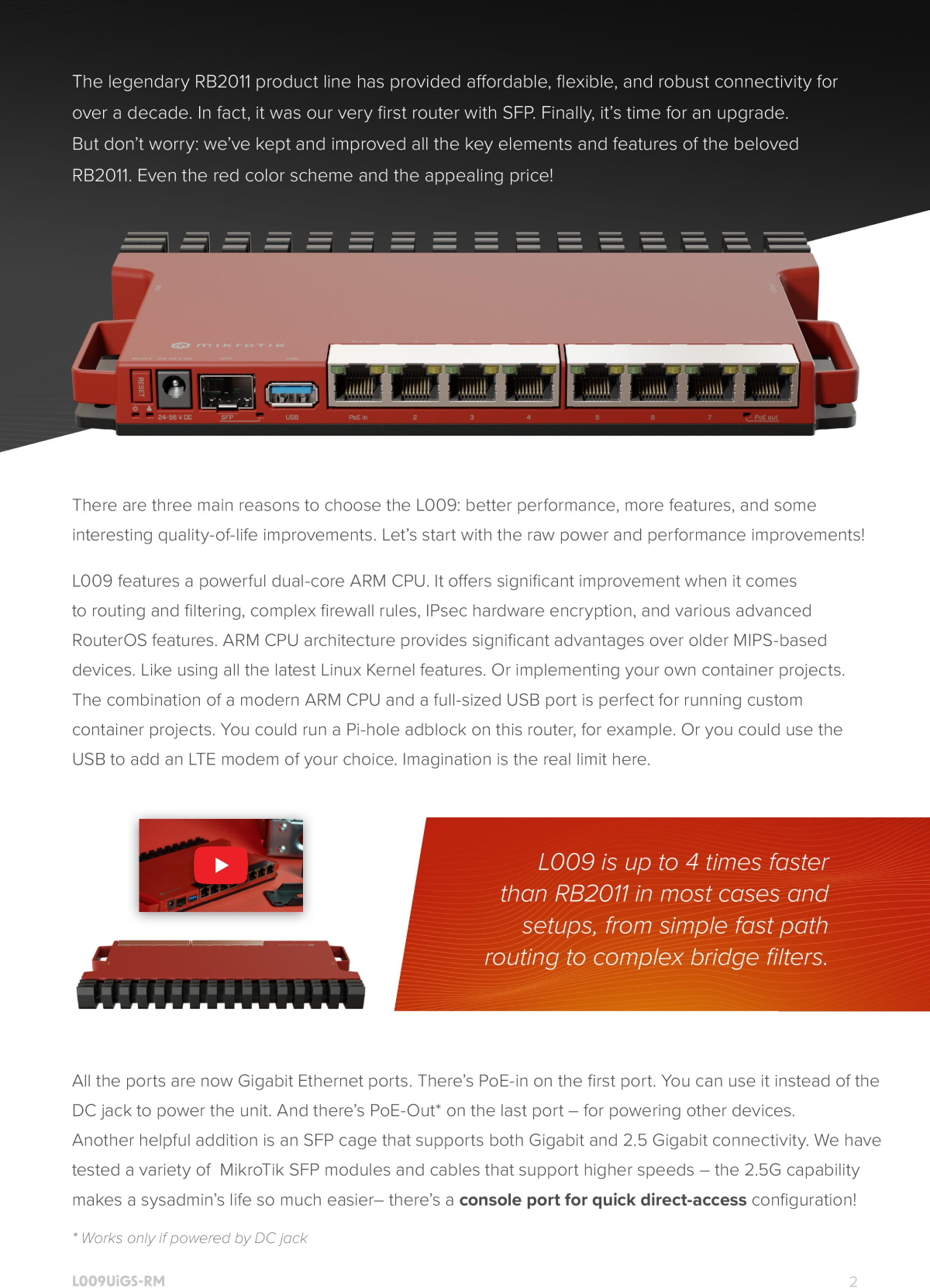 Smb Rack Router Mikrotik SMB L009UiGS-RM CPU ARM64 Rack Mountable