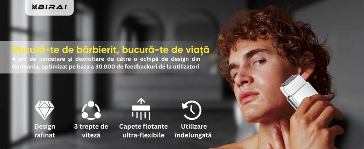 Aparat de Ras Electric Profesional 4D BIRAI® AlphaX Shaver 8500 RPM