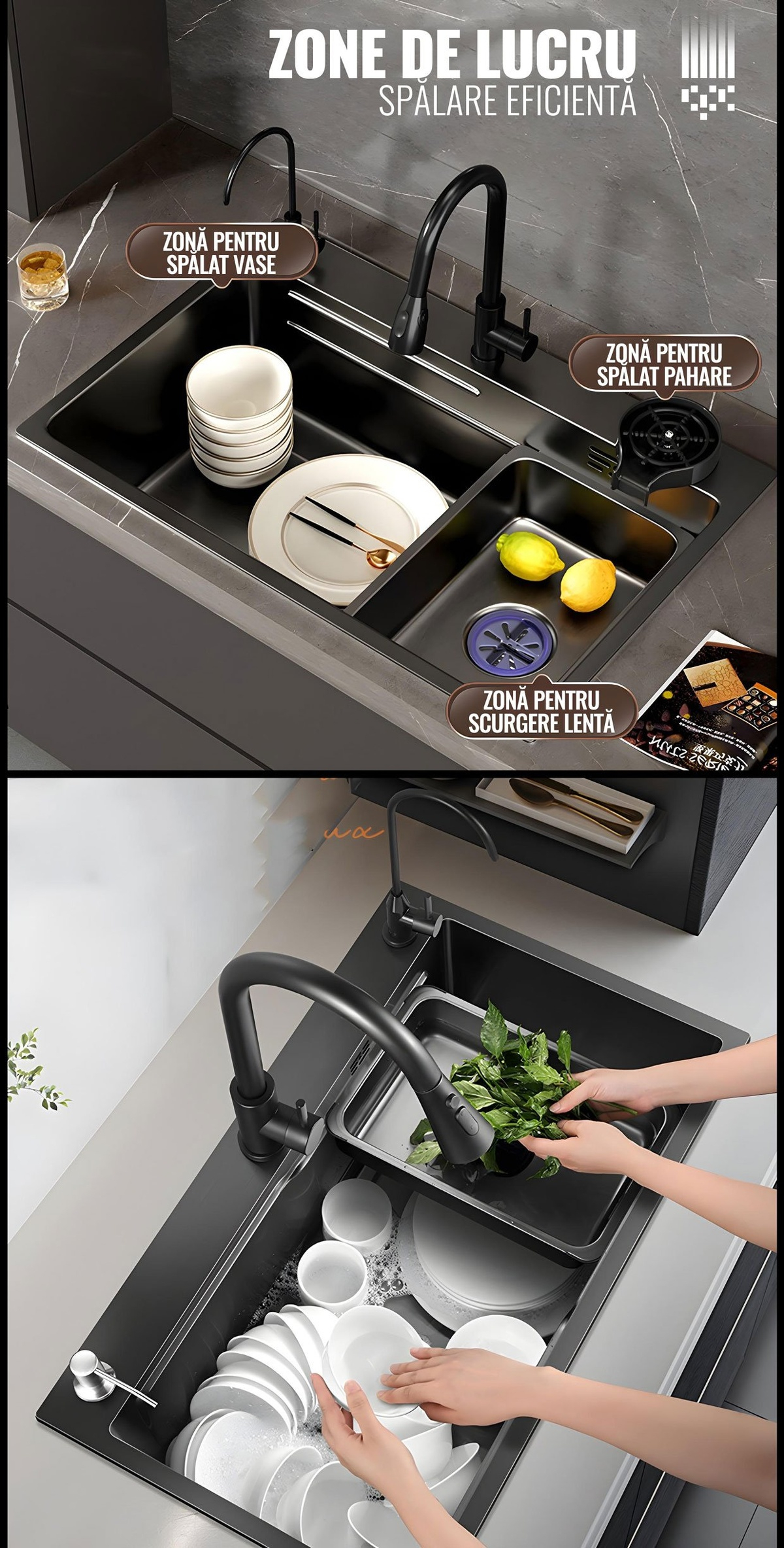 Chiuveta multifunctionala iHunt Sink SC035 robinet apa filtrata sistem ...