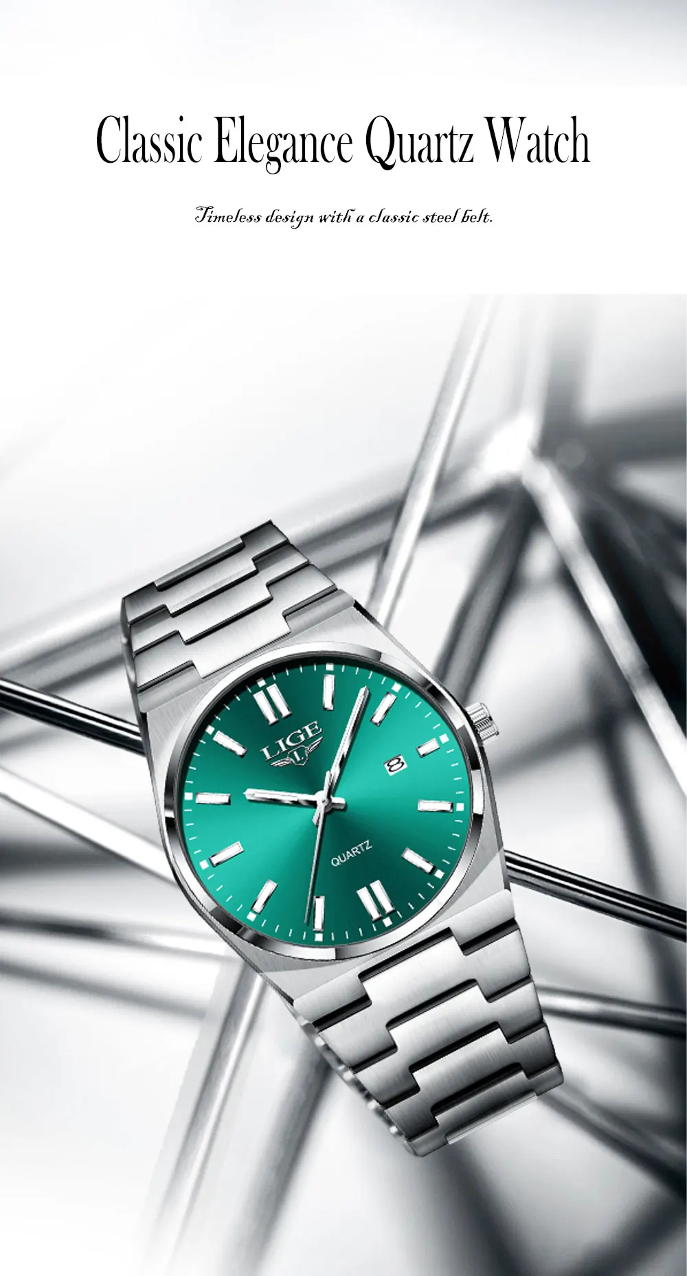 Ceas Barbati Lige 89153 Argintiu-Verde &ndash Design Business Functii ...