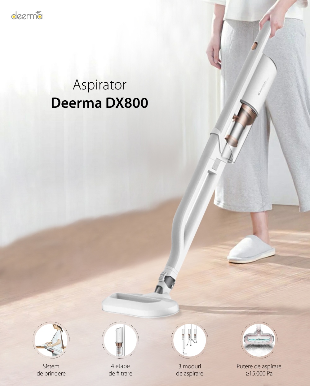 In fact Wither Interpret Xiaomi Deerma DX800 4 Etape de filtrare 600W 800ml Alb la DOMO