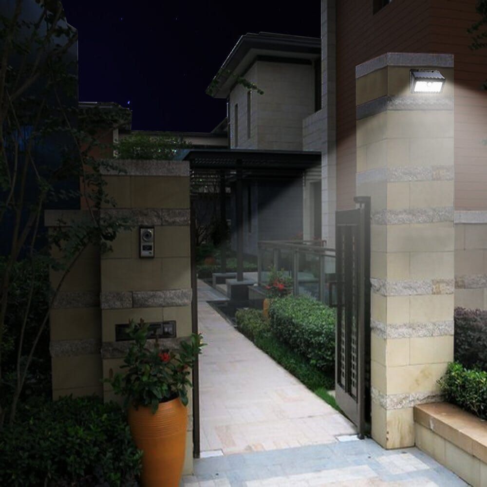 Huerler 45 LED-uri 400 lumeni senzor de miscare si lumina 2200mAh negru | Lampa solara d0pngjbbm