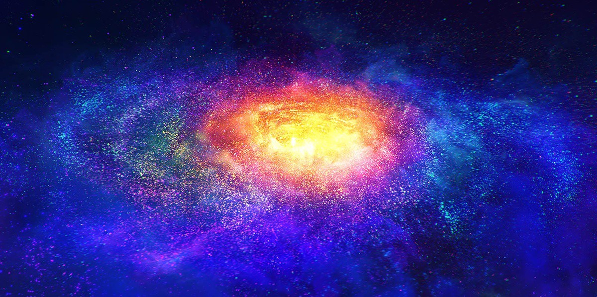 Milioane de mici particule colorate din spatiu