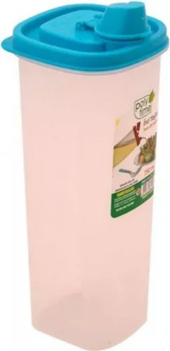 Cutie Depozitare Cu Capac Si Picurator 9x9x23 Cm 0 75 L Plastic Transparent Glocdb0750