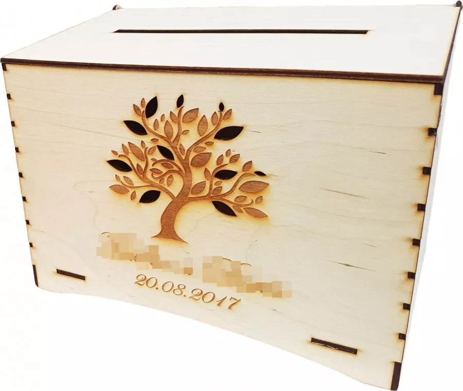 Faculty mistaken fax Cutie de dar din lemn pentru nunta - cutie de dar botez - model Copac la  DOMO