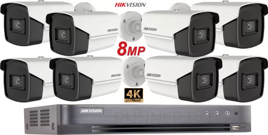 Hikvision 8 camere de exterior 8MP 4K 80M DOMO