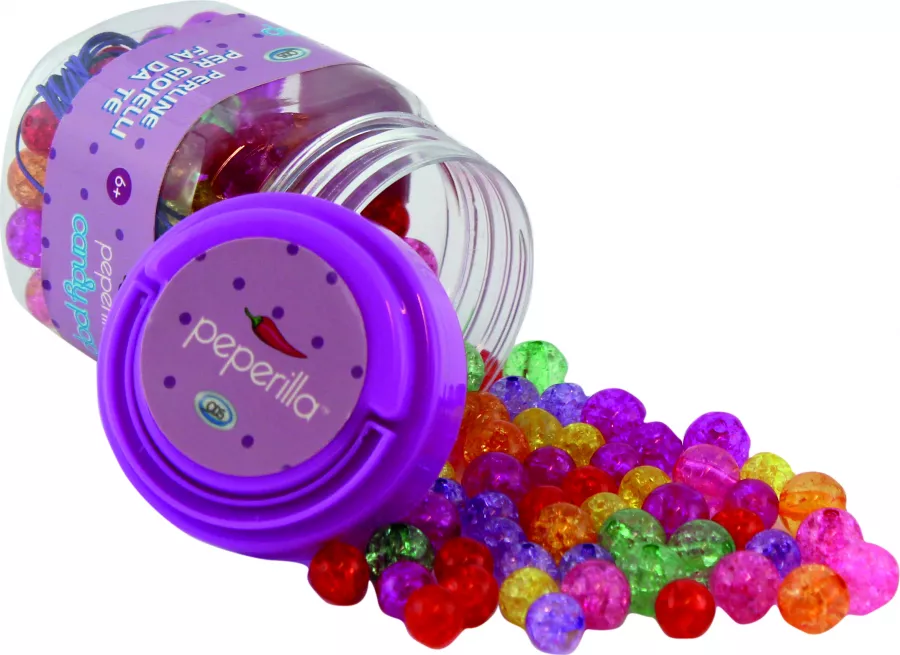 Set margele de sticla colorata + 5 m cordon colorat Peperilla