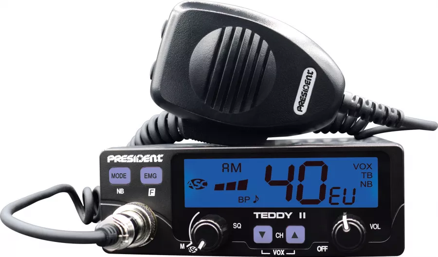 President Rádióállomás, George II ASC, AM/FM/LSB/USB, Roger Beep, NB, ANL, NRC szűrők, USB port, többszínű képernyő, 12V