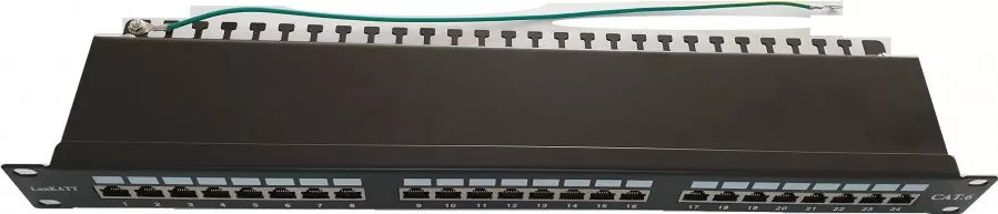 Patch Panel 19 cat6 LanKATT FTP/STP 24port x RJ45 -1U cu suport de cabluri